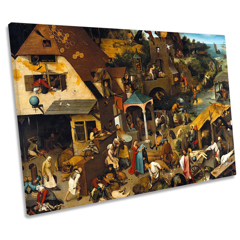 Pieter Brueghel The Elder The Dutch Proverbs - Wrapped Canvas Print, 30.5cm H x 45.7cm W x 2cm D