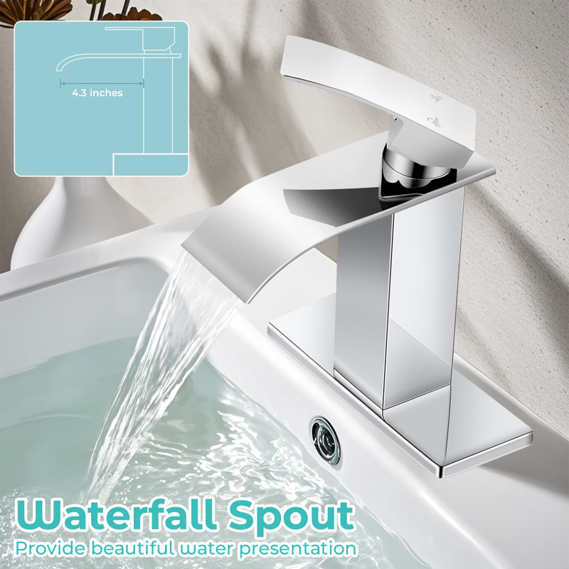 Freestanding Single-handle Bathroom Faucet with Drain Assembly, Chrome
