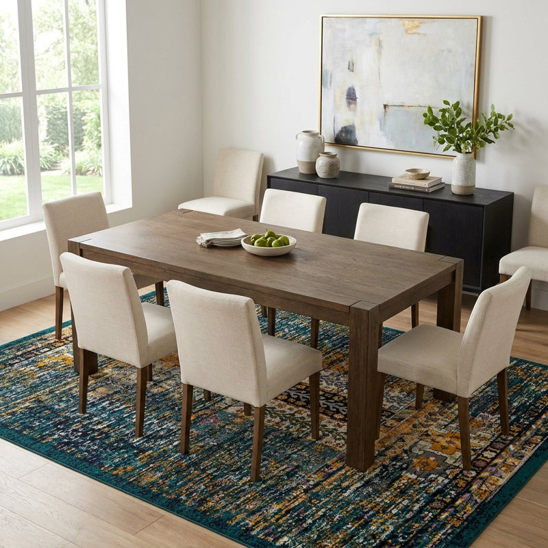 Tapis Kristen Naplate, Teal, Rectangle 7 pi 10 po x 10 pi