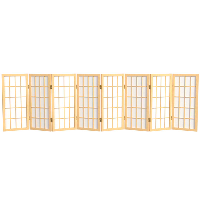 Paravent court Alex H 26,5 po, Naturel, 8 panneaux