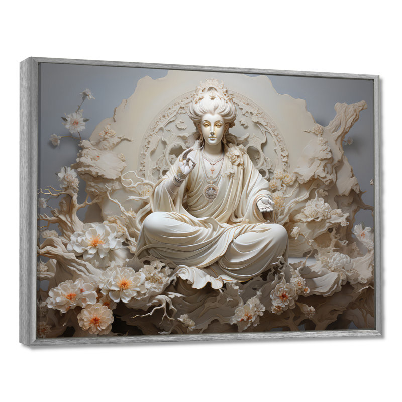 Hindou Bhagavad Gita Béni I, H 24 po x l 32 po x P 1 po, Encadrement argenté