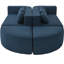 114,9 po bleu désossé avec - fonctionnalité combinée, repose-pieds aux extrémités arrondies, profondeur d'assise de 24,4 po, mousse haute densité et conception à surface souple, sièges profonds, coussins de soutien lombaires à ressorts ensachés-1369486473-1369486479