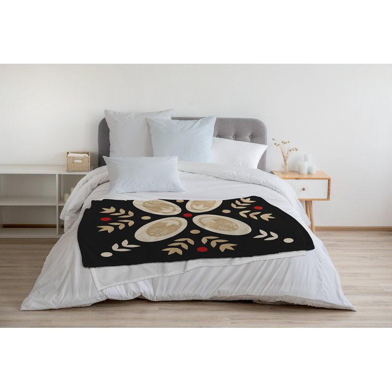 Jeté toutes saisons 50 "x 60" Quaker Inspired Design, Black