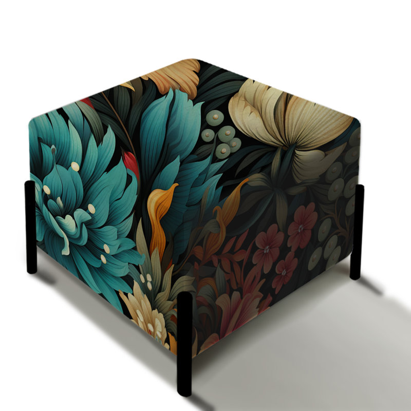 Fleurs Boho Dreams - Repose-pieds carré tropical