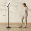 HOMCOM Modern Upright Floor Lamp with 3 Light, Steel Base for Living Room