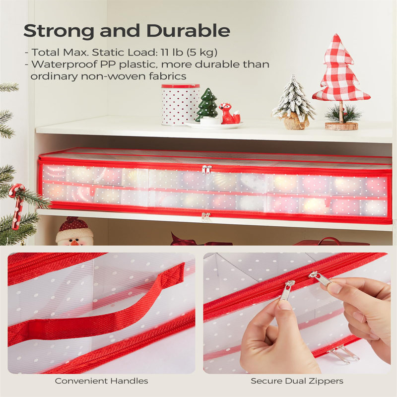 Ornament Storage, White/Red