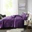 Édredon très grand / très grand en velours mauve - avec des taies décoratives et un coussin décoratif-117329246-117329249