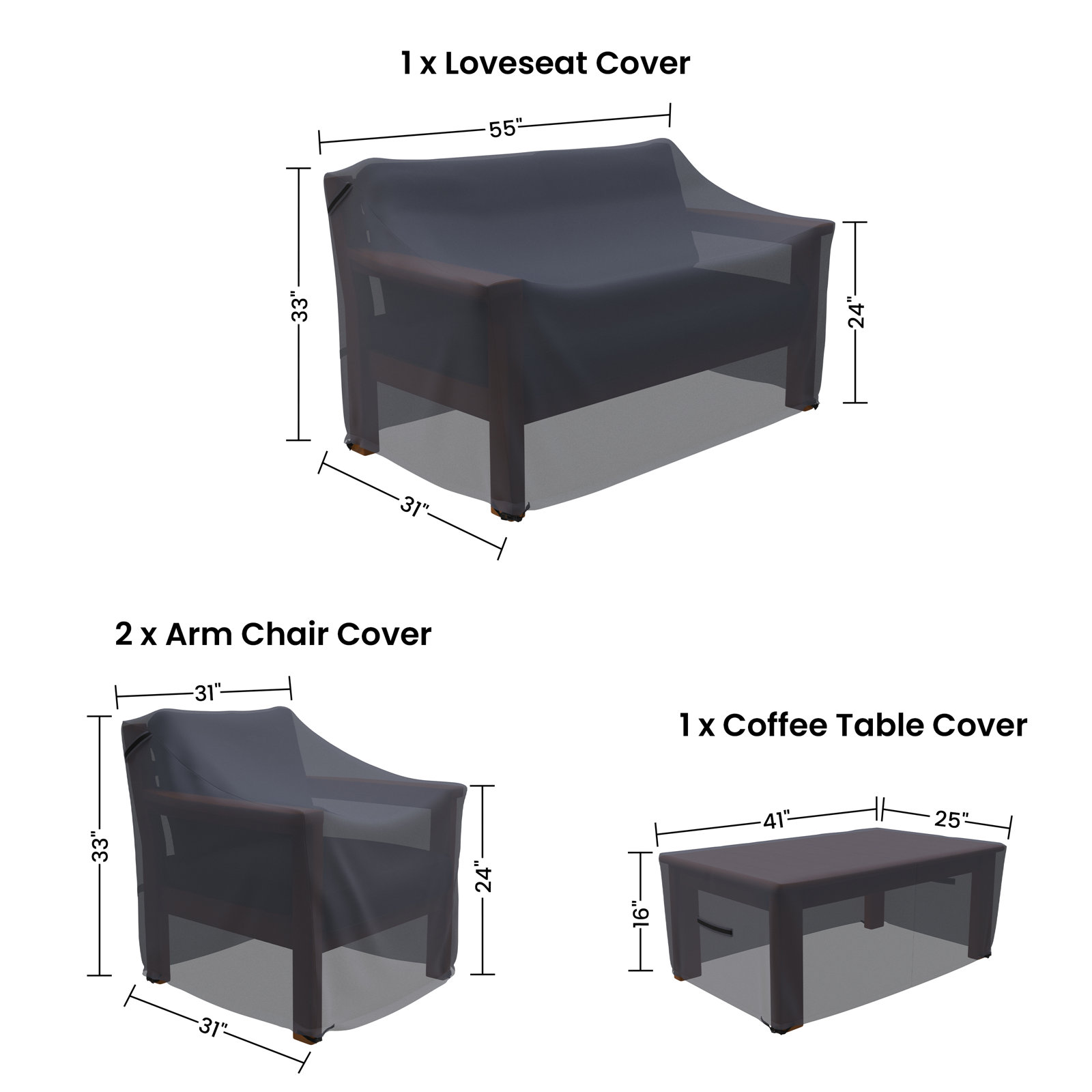 Lanie Eucalyptus Outdoor Conversation Sets Group Seating Patio Furniture Covers