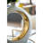 11X3.1X12" Round Vase,White/Gold