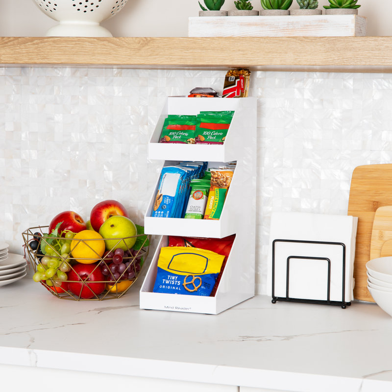 White Acrylic 3-Tier Coffee and Tea Condiment Organizer
