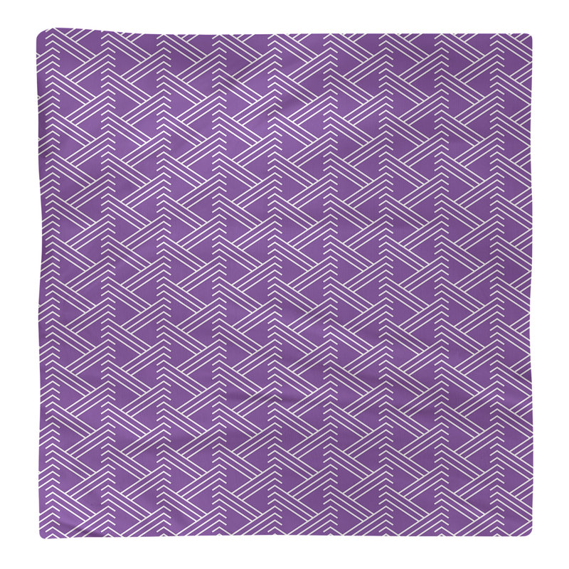 Serviette de table en coton Zig Zag, H 0,1 po x l 22 po x P 22 po, Croisé en coton, Violet foncé