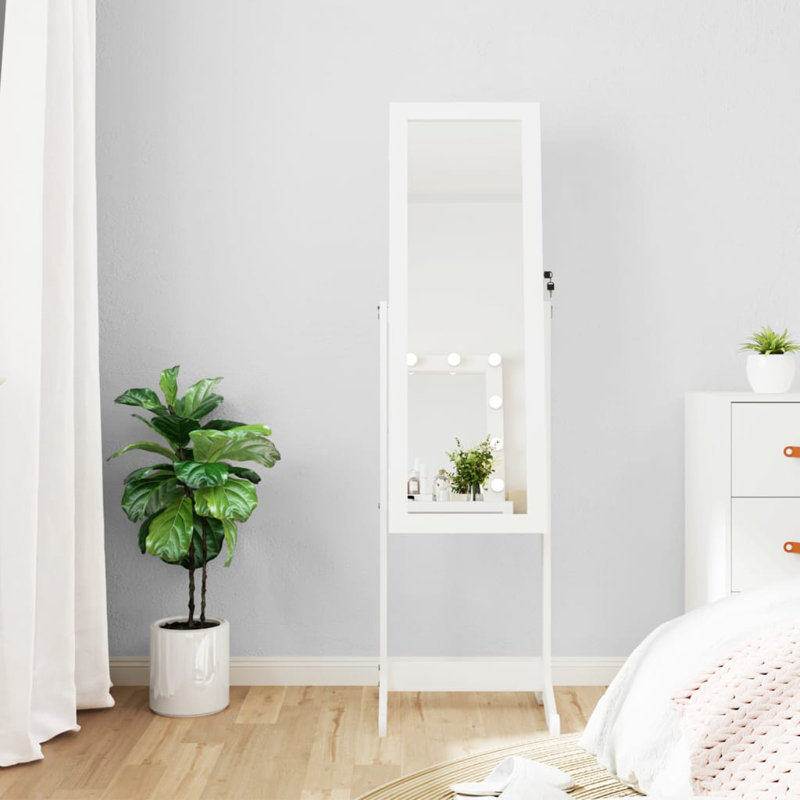 Analiz Freestanding Jewelry Armoire, White