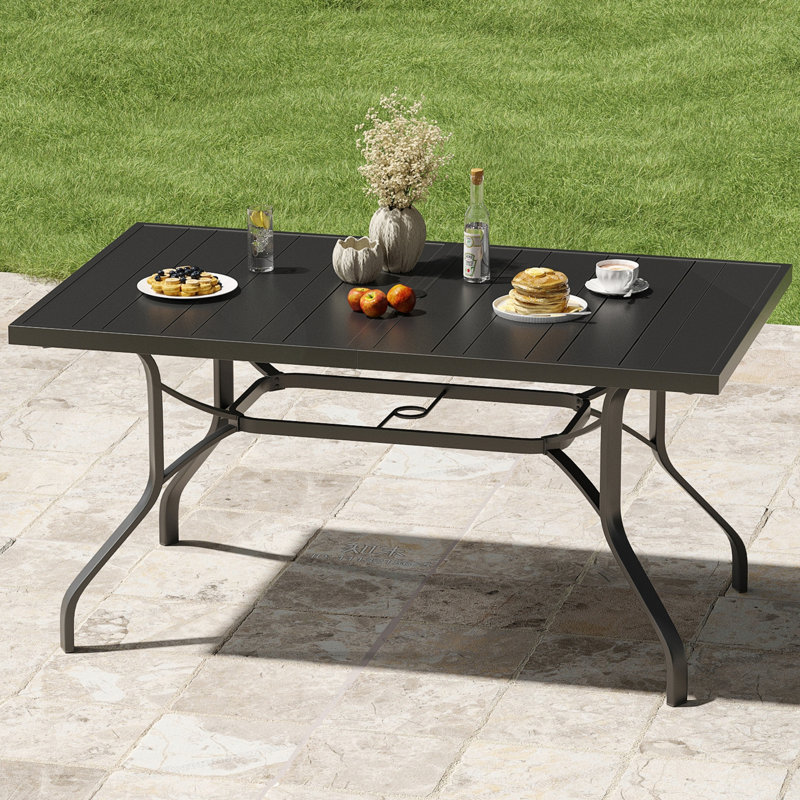 Table de salle à manger en métal résistante aux intempéries