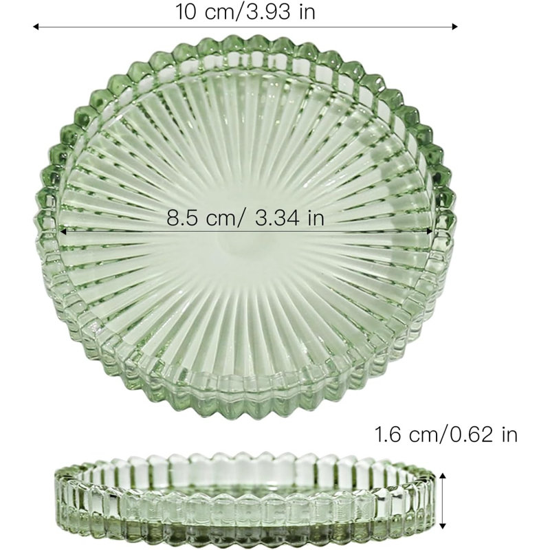3.8" Glass Pillar Candle Holders Set Of 2