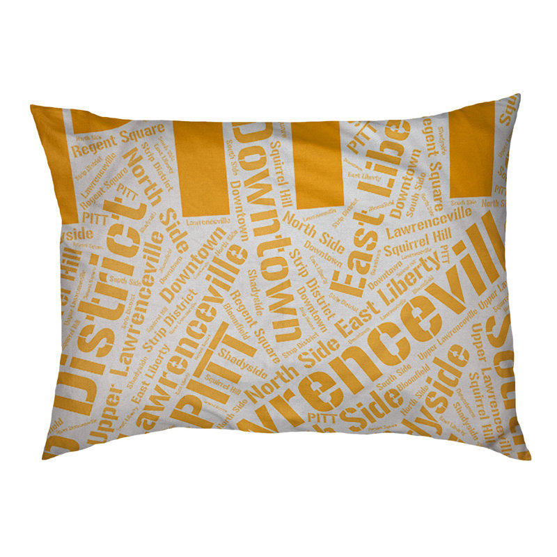 Coussin de chien « districts », Grand (l 40 po x P 30 po x H 14 po), Orange, Pittsburgh