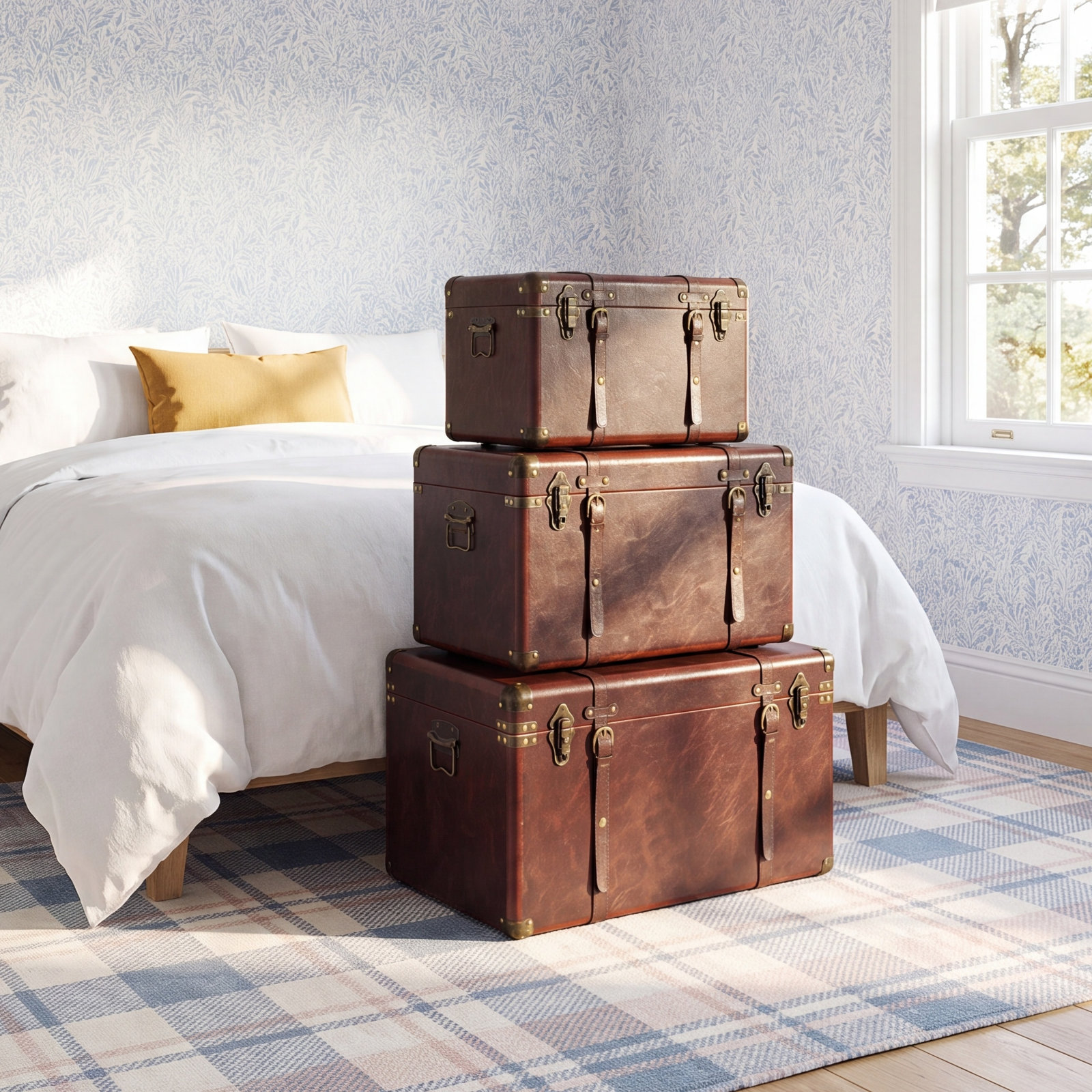 Bittinger 3-Piece Leather Trunk Set
