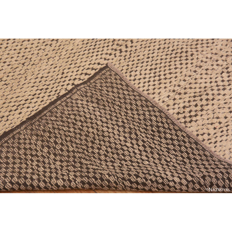 Tapis à motif tribal moderne crème / noir One-of-a-Kind