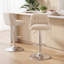 Tabourets de bar pivotants réglables améliorés - Tabourets de comptoir rembourrés en similicuir et en tissu avec base chromée pour îlot de cuisine, bar-753911920