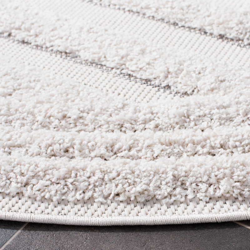 Tapis d'intérieur / extérieur à motif géométrique Amrou Performance, Rond 6 pi 7 po