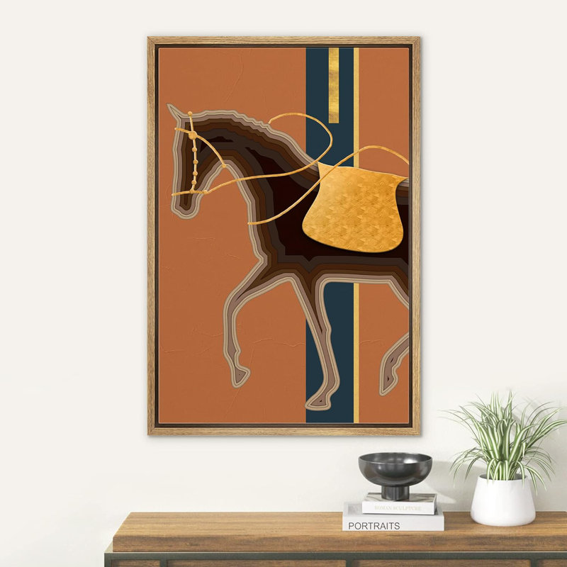 "IDÉE4WALL", impression sur toile encadrée, décoration murale de style BCBG, Mid-Century, H 36 po x l 24 po x P 1,5 po