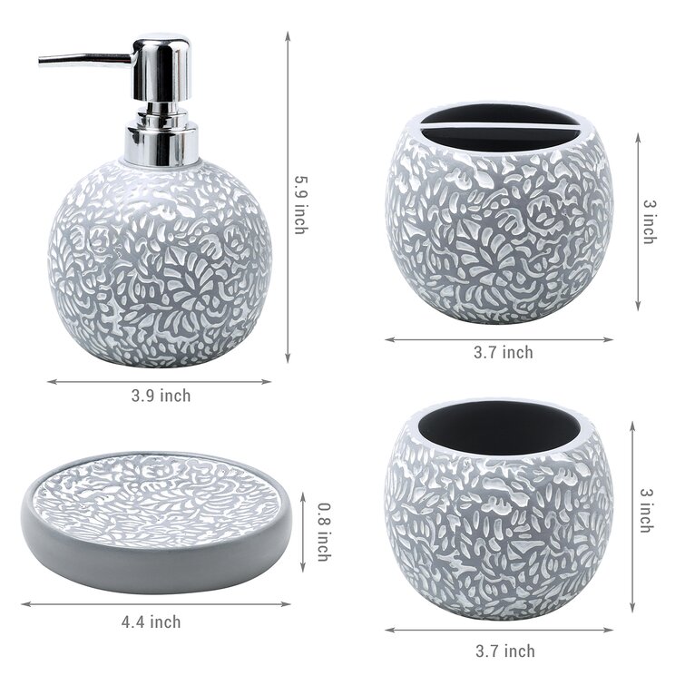 Red Barrel Studio® Luxury Modern Décor 4 Piece Bath Accessories