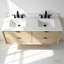 Meuble-lavabo flottant en chêne naturel 60 po-219076260