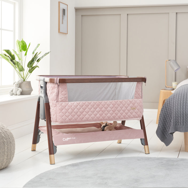 Tutti Bambini CoZee Luxe Bedside Crib, Pink