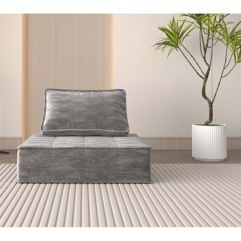 Canapé modulaire moderne modulaire simple, canapé de plancher sans accoudoirs avec coussin de dossier amovible pour des espaces de vie compacts