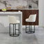 Ensemble de 2 tabourets de bar à hauteur de comptoir, tabourets de bar moderne avec dossier, tabourets de bar rembourrés en tissu de lin pour îlot de cuisine-361529105