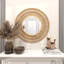Miroir mural rond en bois de bambou-1728147073