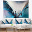 Tapisserie bleue panoramique avec motif abstrait-28503397