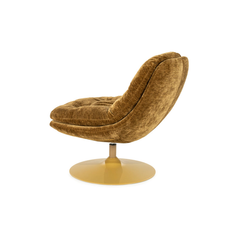 Accent Chair Swivel Armless Chair, Mustard