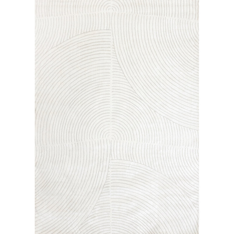 Didina Textured Cream Curves Indoor Stain Resistant Area Rug, Rectangle 2'7" x 4'3"