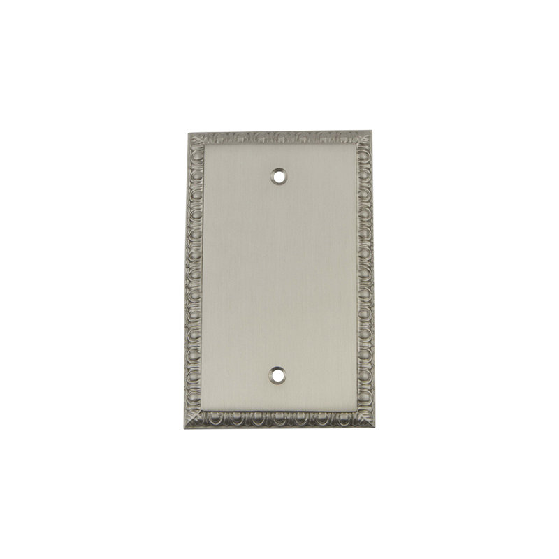 Egg and Dart Blank Wall Plate, Satin Nickel