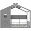 Lit de jeu gris pour lit simple avec tablette de rangement et plancher en pin robuste-1477375658