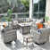 Baili 7 - Person Outdoor Wicker/Rattan Sectional Seating Group with Swivel Chairs, Modern Modular Conversation Set with Cushions