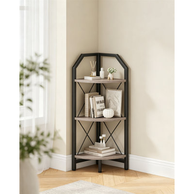 Tablettes d'angle, étagères de coin de style industriel, étagères de rangement d'angle, étagères de présentation de plantes, étagères de bibliothèque appropriées pour les chambres à coucher, les salons et les bureaux à domicile,