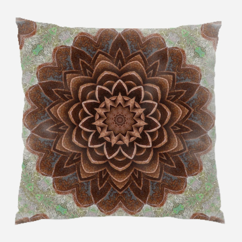 Abstract Floral Microsuede Reversible Throw Pillow