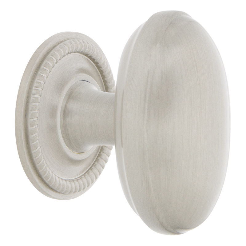Homestead 1 3/4" Length Oval Knob, Satin Nickel