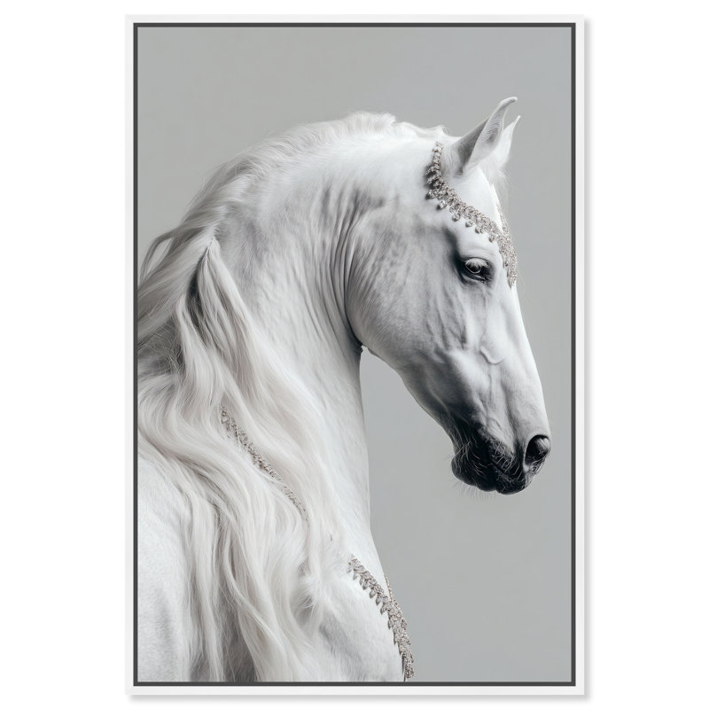 Jeweled Mane I Print by Oliver Gal, 16" H x 11" W, White Floater Frame