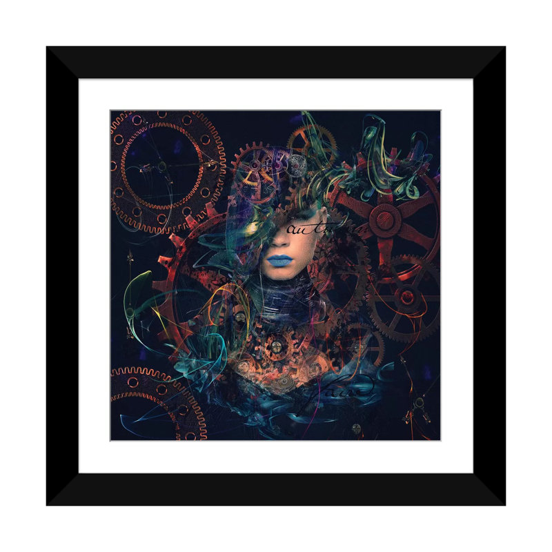 " Reincarnation " by Natalia Simongulashvili, Black Framed Paper, White, 24" H x 24" W x 1" D