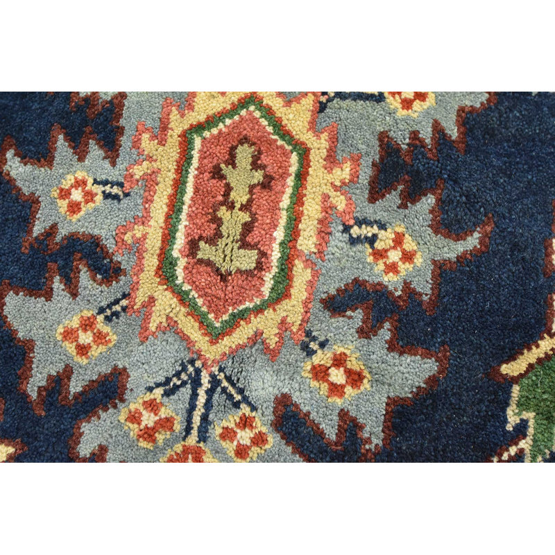 Tapis oriental en laine noué à la main bleu Nashyia
