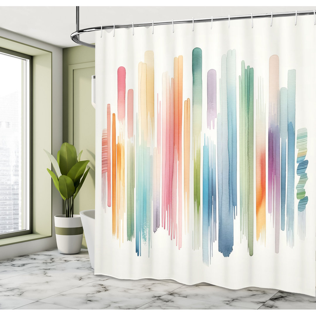 Abstract Shower Curtain with Hooks Included East Urban Home 