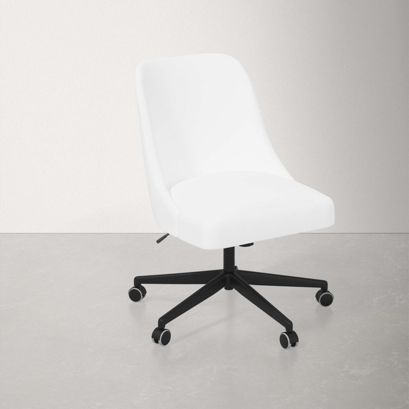 Acosta Height Adjustable Swivel Task Chair, White Performance Twill