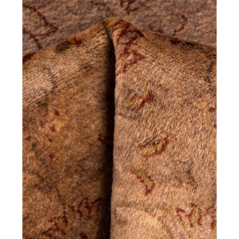 Overdyed Hand-Knotted Wool Modern-Contemporary Beige Runner 2' 7" x 10' 4"