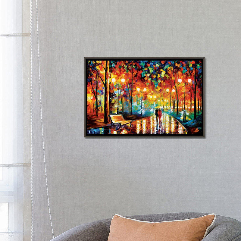 «Rain's Rustle II», reproduction d'art sur toile tendue, H 40 po x l 60 po, Toile avec cadre flottant, Noir patiné
