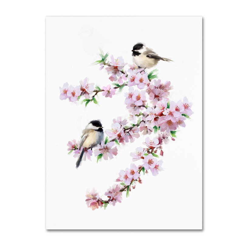 «Chickadees» par Armand, reproduction sur toile, H 19 po x l 14 po x P 2 po