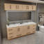 Ensemble de meuble-lavabo autoportant 84 po avec armoire double en acrylique renforcé Victoria-100853531