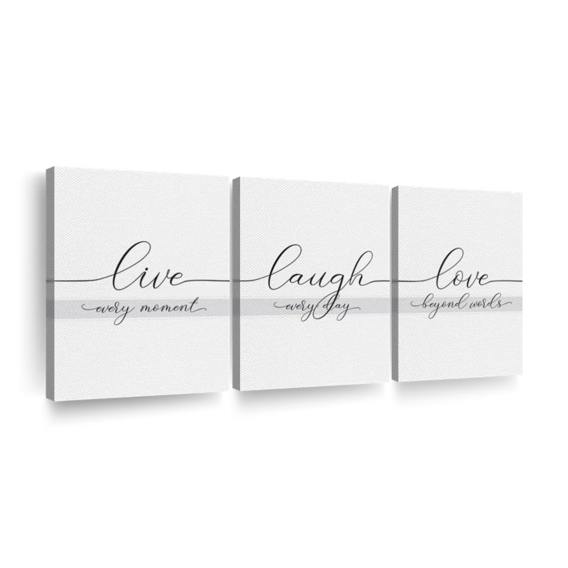 «Live Laugh Love», reproduction d'art sur toile, H 15 po x l 32 po x P 1,25 po