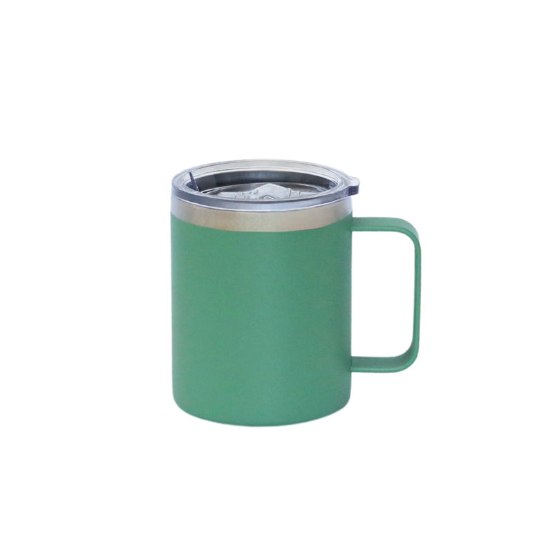 Tasse de voyage en acier inoxydable 12 oz avec poignée - bleu, Vert